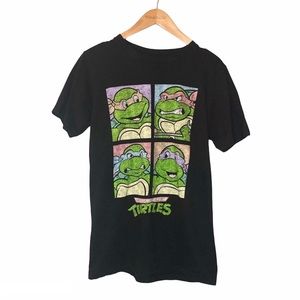 TMNT Black Graphic T Shirt Size Small 90's Retro